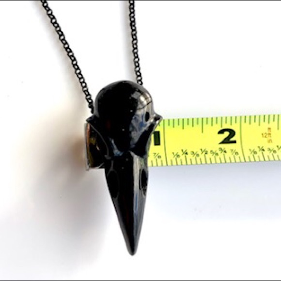 Black stainless steel chain + black raven skull - Picture 10 of 11